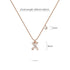 Solid 925 Sterling Silver Initial Crystal Personalised Alphabet Letter Necklace Rose Gold Filled